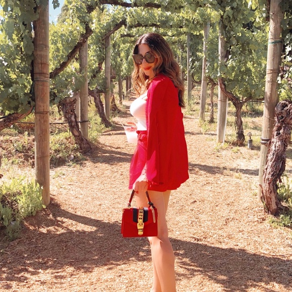 GUCCI SYLVIE LEATHER HANDBAG - RED - Picture 3 of 3